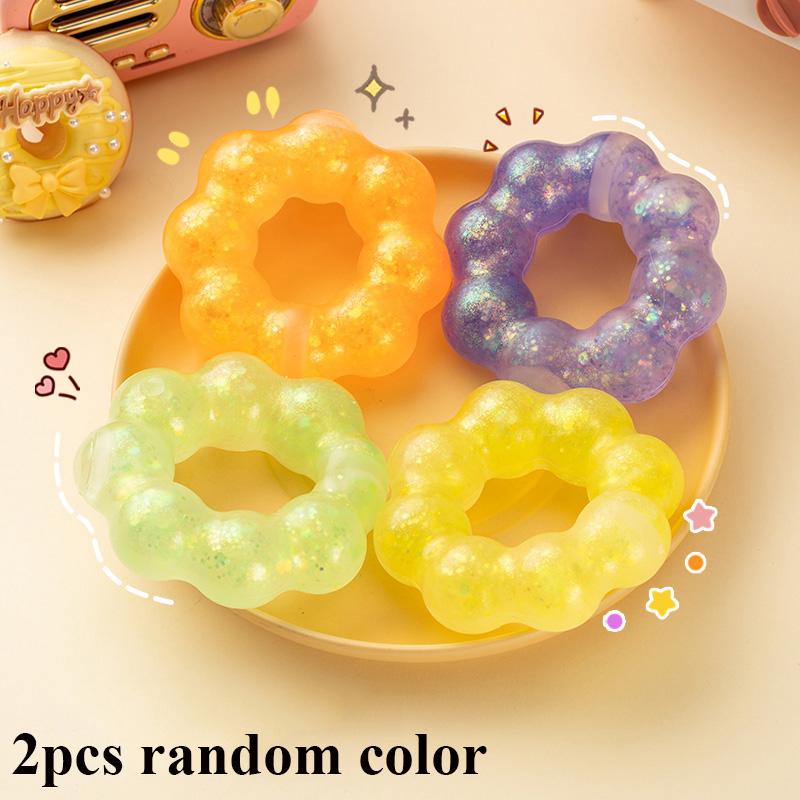 Multi-colors Simulation Donut Squishy Toys Bracelet Anti Stress Soft Sensory Squeeze Fidget For Kids Birthday Gifts Party Favors