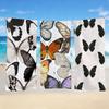 Towel Textile Bathrobe Beach Quick-Drying White Swallowtail Black Lightweight Portable Camping Sequined Butterfly Pool Travel