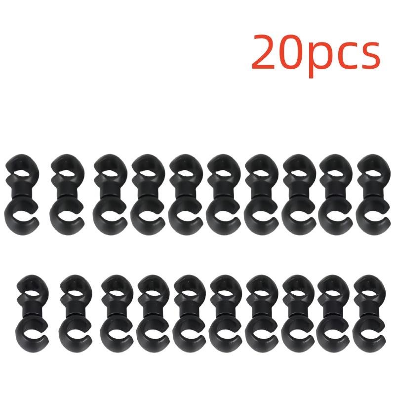 20pcs S Style Brake Cable Clips for Bicycle MTB Rotatable Line Hose Guide Line Hook Pipe Buckles For Cycling Accessories