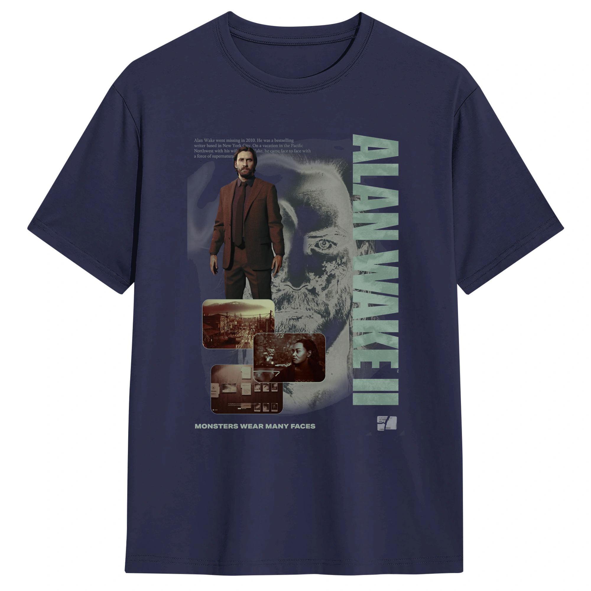 

Men Alan Wake 3 T Shirts Pure Cotton Tops Summer Y2K Casual Short Sleeve T Shirt O Neck Harajuku Casual Tee Shirt 4XL