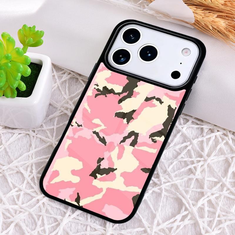Pink Camoflague Pattern Shockproof Phone Case for iPhone 17 Air 16e 15 11 12 14 13 Pro Max Cover Coque