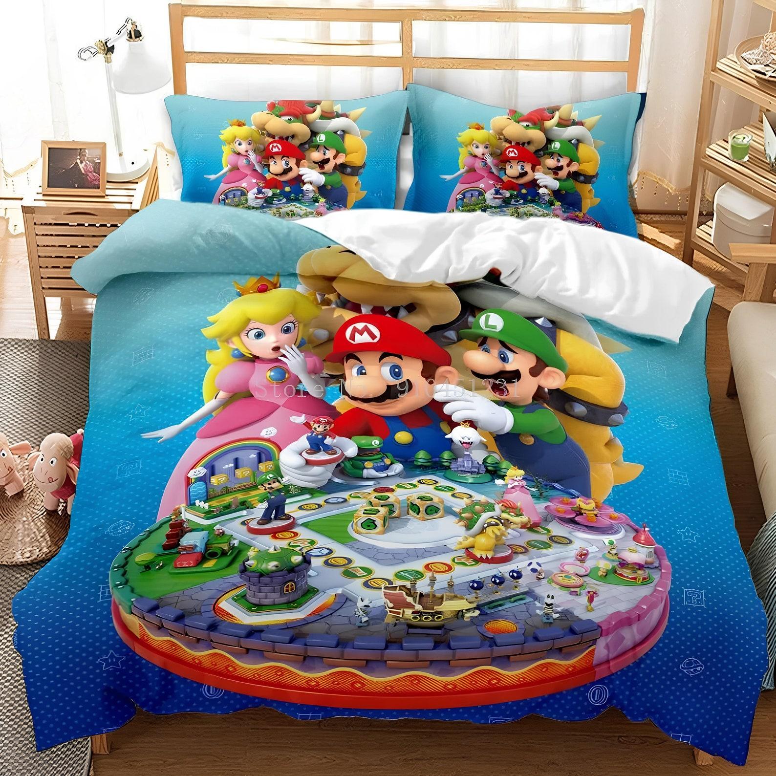 Super Mario Bros. Bedding Set: Custom Printed Duvet Cover 135x200cm