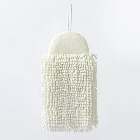 

Chenille Quick-Dry Absorbent Hanging Towel for Kitchen & Bathroom 27x15 cm брудно-білий