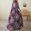 Short Sleeve Plus Size Cotton Vintage Floral New In Dresses for Women Casual Loose Long Summer Dress