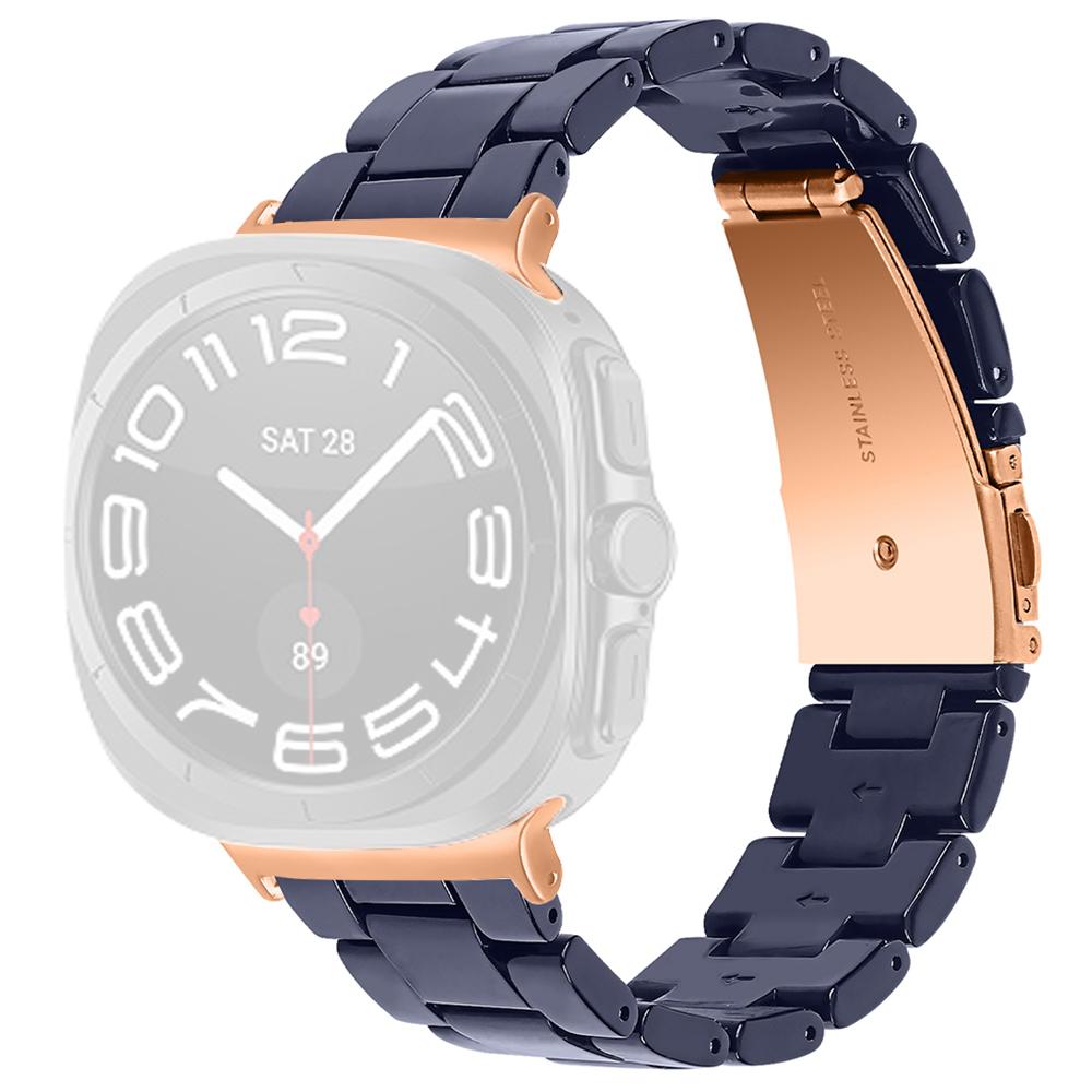 For Samsung Galaxy Watch Ultra 47mm Waterproof Resin Acrylic Watch Strap Buckle Design Wrist Band