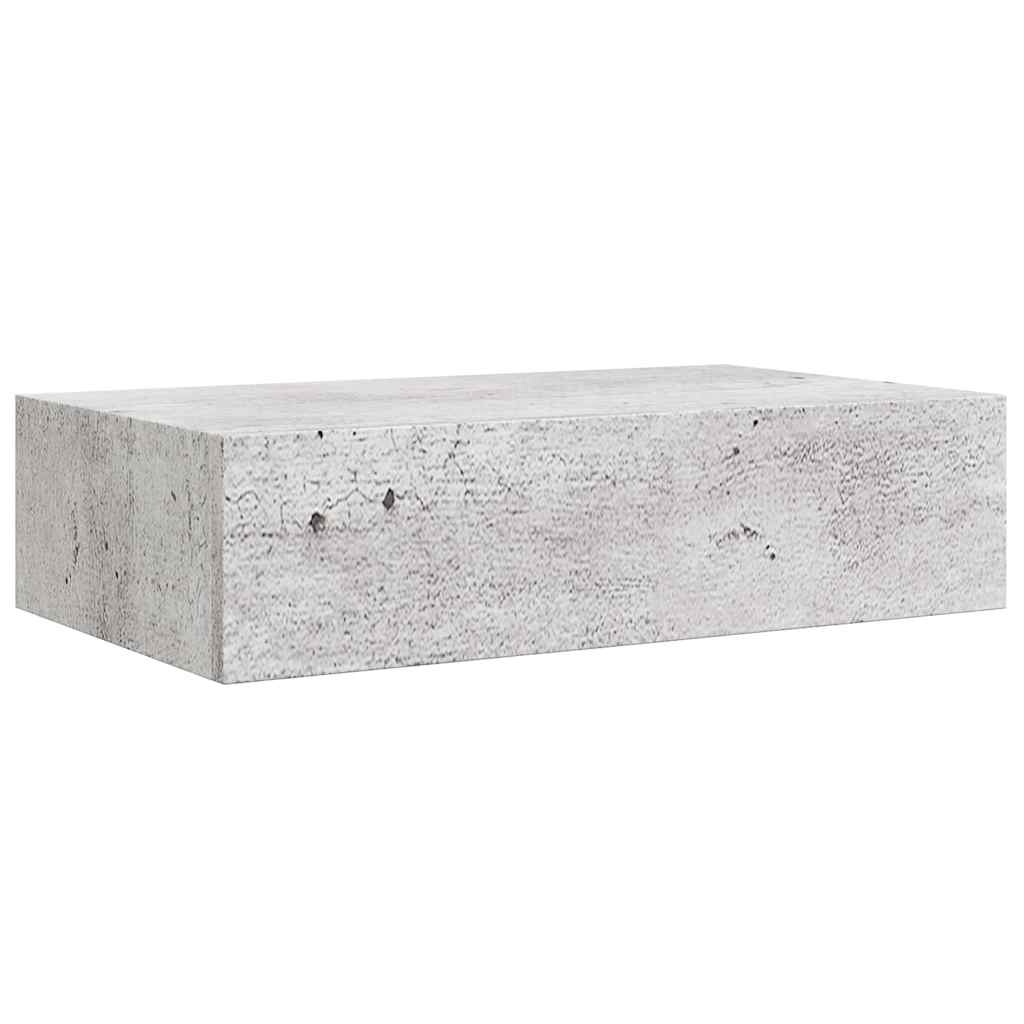 Vidaxl Półka Ścienna Z Szufladą, Szarość Betonu, 40X23,5X10 Cm, Mdf
