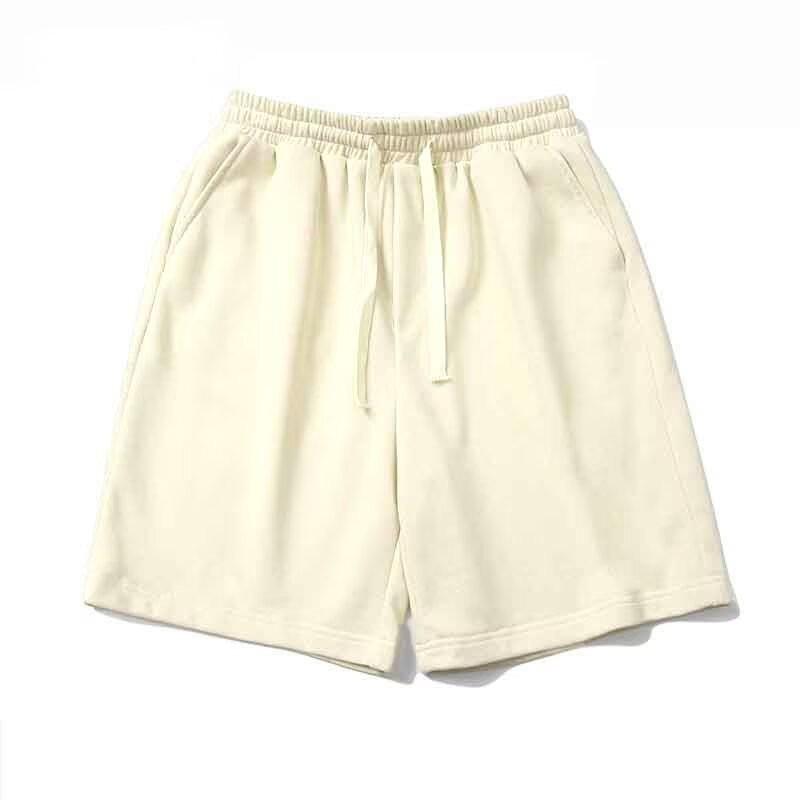 New 280g Imitation Cotton Casual Drawstring 5-Point Shorts - Versatile & Loose-Fit Sports Pants