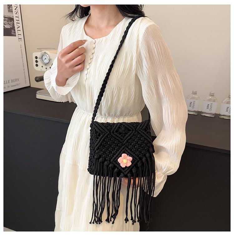 Богемная бахрома плетеная сумка женская 2024 новая интернет знаменитость сумка через — фото 9