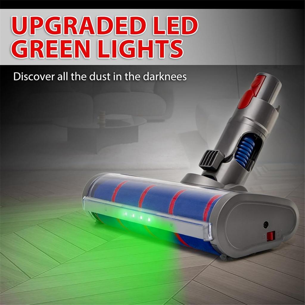 Čisticí hlava Měkký válečkový kartáč pro Dyson V7 V8 V10 V11 G5 akumulátorový nástavec na vysavač s prachovými LED světly pro tvrdé podlahy