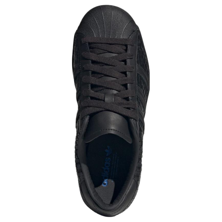 Adidas Originals Superstar Vintage Tkane Odporne na Ścieranie Niskie Buty Skateboardowe Unisex Czarne Sneakersy JR6002