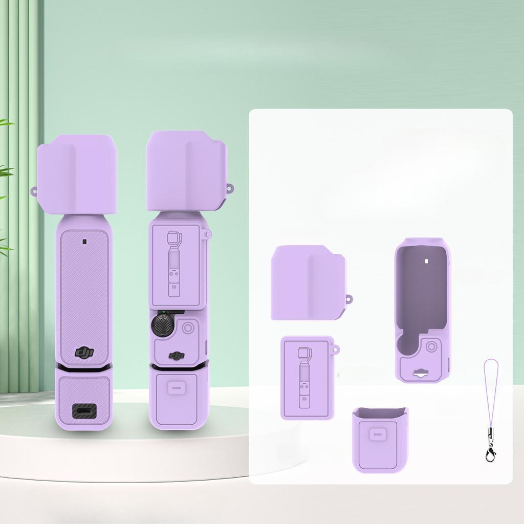 Silikonowe Etui do DJI OSMO Pocket 3 i Akcesoriów Ochrona 360° Jednolity Kolor Różowy Czarny Szary Niebieski