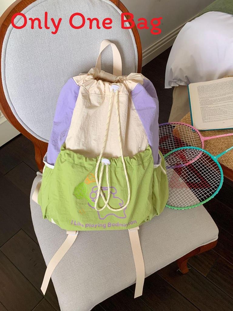 Taslon Material Girls Drawstring Backpack With Design For Daily Commuting And Casual Use