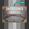 Personalized Garage Metal Sign Workshop Home Bar Decor (For Decoration Only)