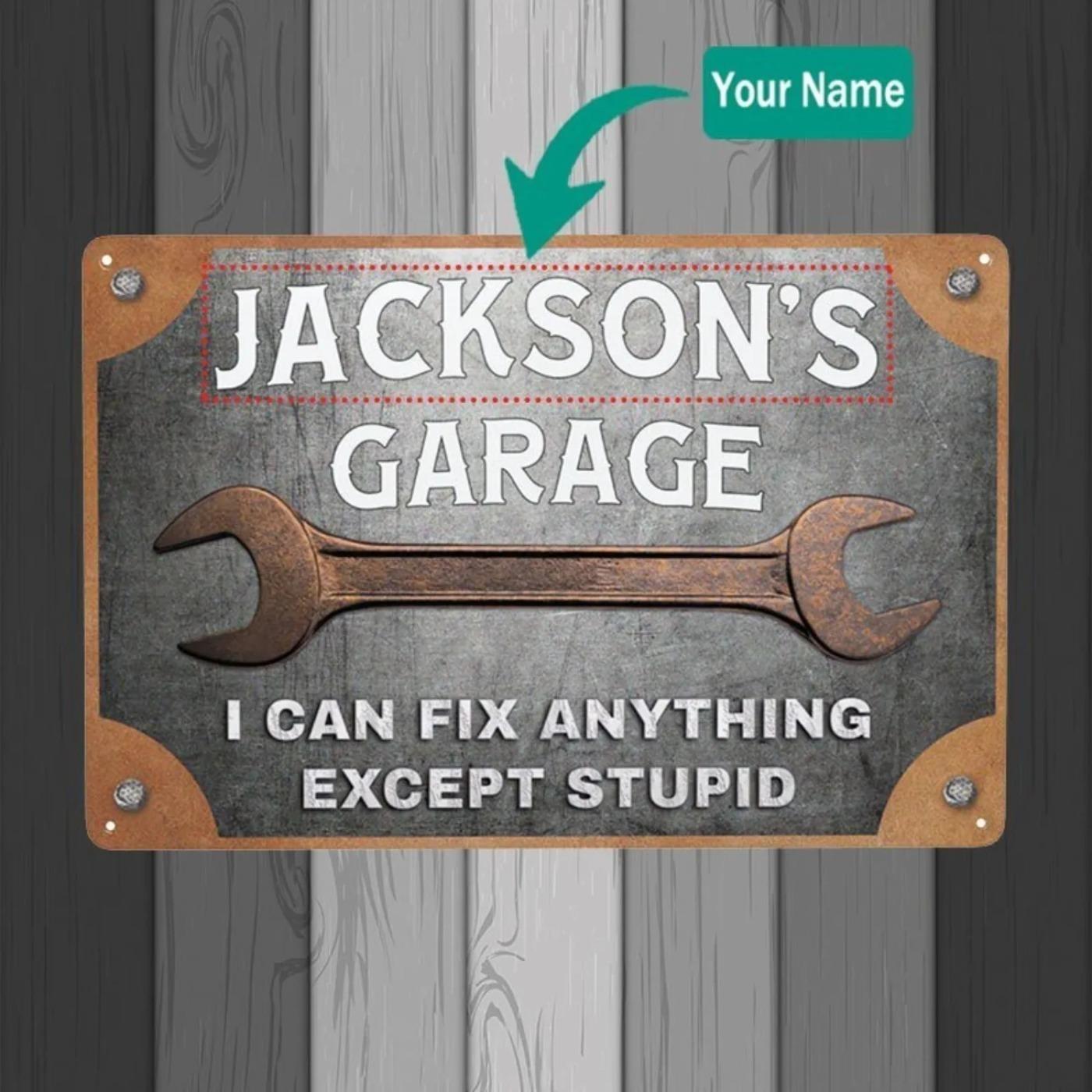 

Personalized Garage Metal Sign Workshop Home Bar Decor (For Decoration Only) 20x30cm（7.8x11.8inch）