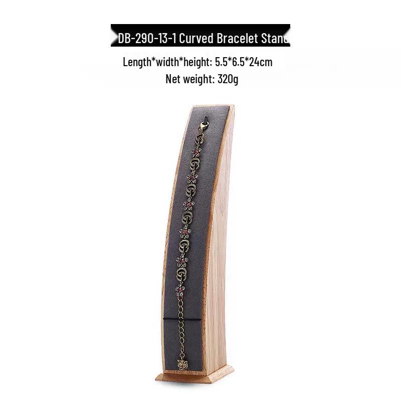 Solid Wood Jewelry Display Stand for Earrings, Rings, and Necklaces with Jade Tray