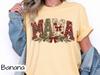 Faux Patchwork Christmas Mama Tee, Gingham Bows, Holiday Cotton Shirt