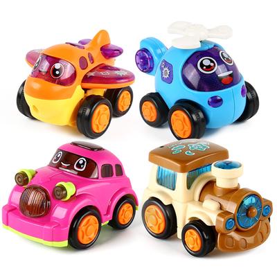 Cartoon Cute Children Inertia Car Toy Model Simulation Airplane Car Train Pull Back Car Toys Kids Puzzle Toys Boy Best Gifts