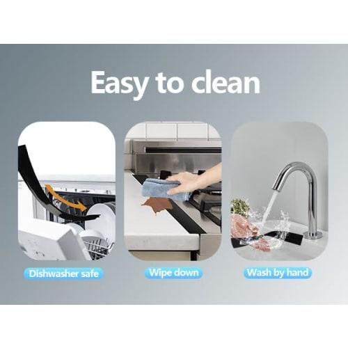 Silicone Stove Counter Gap Covers, Stovetop Covers, Long Gap Fillers for Kitchen Counters, Stoves, Ovens, and Washing Machines, 63cm Long, Two Black P