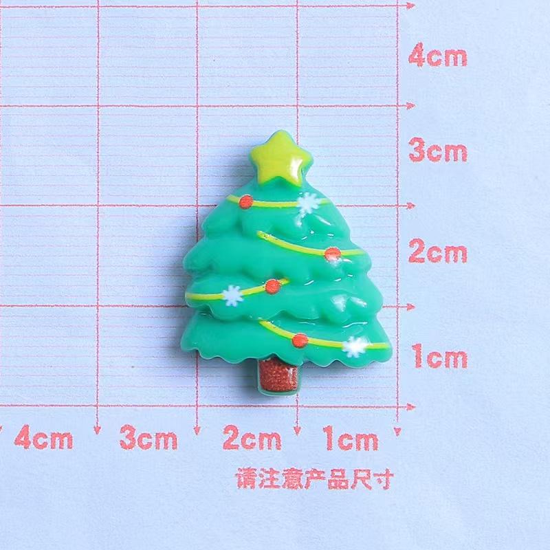 10PCS Resin Kawaii Colorful Gingerbread Man Snowman Bells Trees Flat Back Cartoon Christmas Figurines Scrapbook DIY Decor Crafts