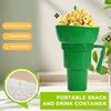 Snack And Drink Cup Reusable Popcorn Holder with Straw Leak-proof