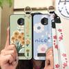 Ring Wristband Phone Case For MOTO Z4 Play Oil Painting Fashion Design Kickstand Anti-knock Back Cover Anti-dust Lanyard