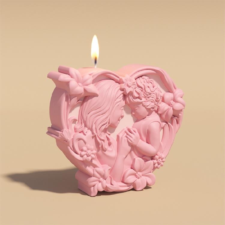 Silicone Molds Mother and Baby Candle Molds Mother's Day Plasters Molds Casting Molds Soap Molds for Candle Making