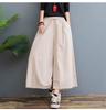 Dámské bavlněné lněné kalhoty nadměrné velikosti Retro kapsy Volné kalhoty Dámské jednobarevné kalhoty s elastickým pasem Dámské