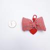 D-ring geruit lint hart hanger sleutelhanger sleutelhouder