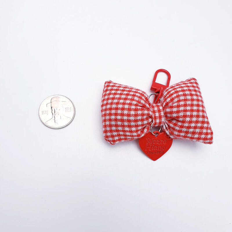 D-ring geruit lint hart hanger sleutelhanger sleutelhouder