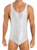 Mens Glossy Stretchy Sleeveless U Neck Leotard Skinny Jumpsuit Wrestling Singlet
