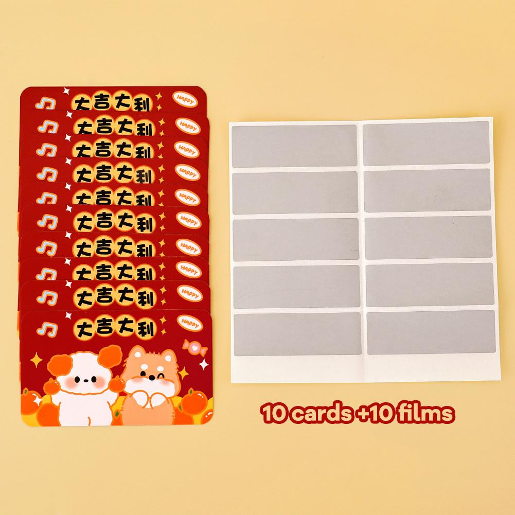 Cartão de raspadinha com película adesiva para recompensa de Ano Novo de 2025, etiquetas raspáveis, vouchers de resgate infantil DIY para o Ano da Cobra