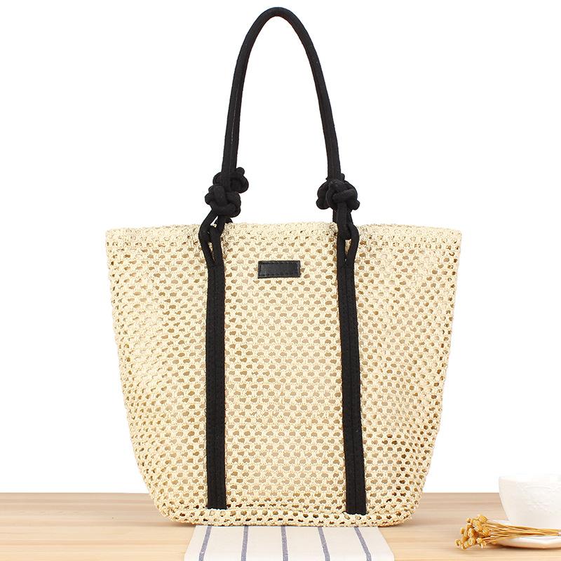 

Travel Pouch Fashion Versatile Hollow Woven Bag for Women Summer Seaside Vacation Beach Bag Handbag белый