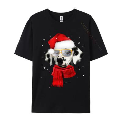 Cute Christmas Dog T-Shirt Premium Cotton T-Shirt Crew Neck Tee Hippie Style Printed T-Shirt Classic Designer