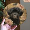 Shih Tzu Round Aluminum Wall Sign 8 Inch Outdoor Decor with Hole