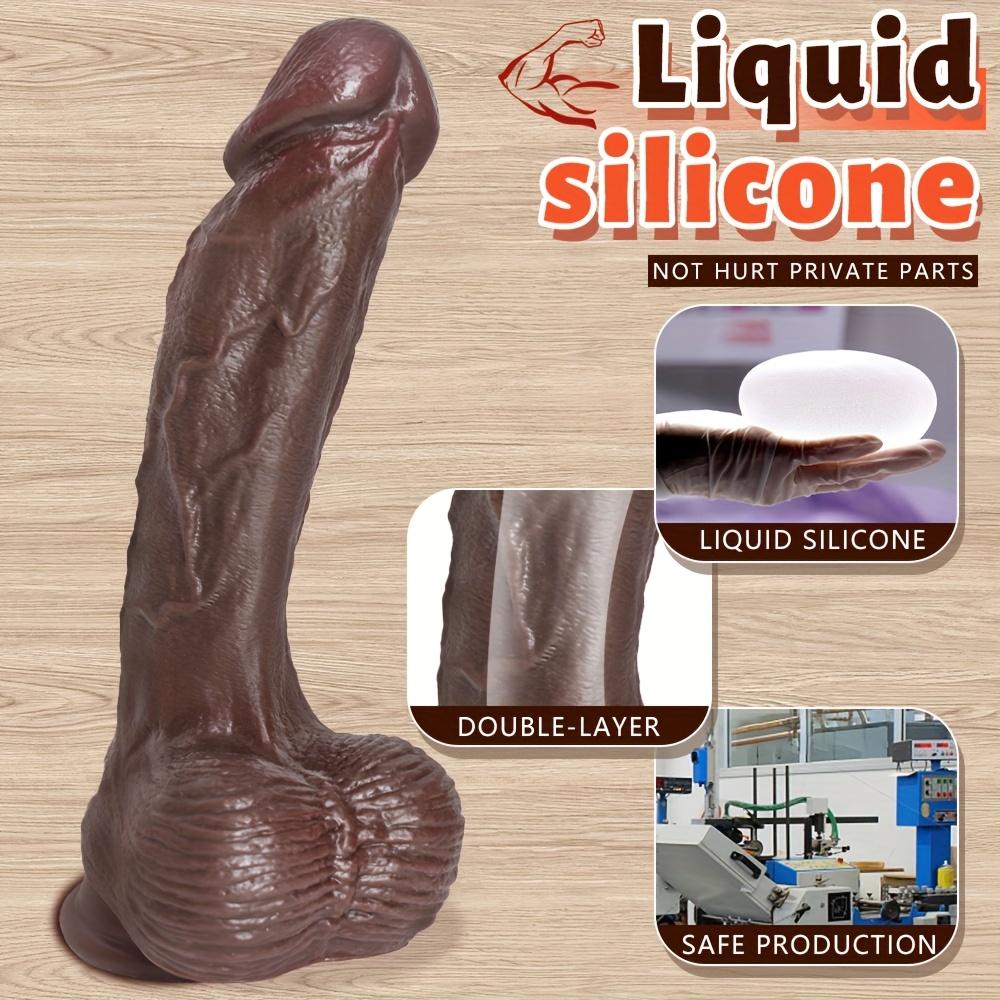 9,65" Realistisk Svart Dildo med Sugekopp, Flere Størrelser, Flytende Silikon, G-punkt- og Analsimulering for Par, Håndfri Lek