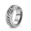 Men's Trendy Rotatable Titanium Steel Chain Ring for Couples