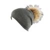 2025 Luxury Women Cable Knit Wool Acrylic Blend Pompom Hat New Detachable Raccoon Fur Character Real Rabbit Fur Pompom Knitted