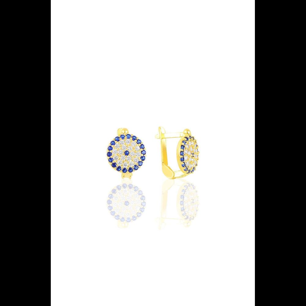 

Серьги-клипсы Evil Eye из серебра и золота с позолотой