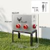 Automatic Chicken Feeder 27L, 6 Ports, Adjustable Height, Lockable Lid, 42x25x55cm, Steel, Silver