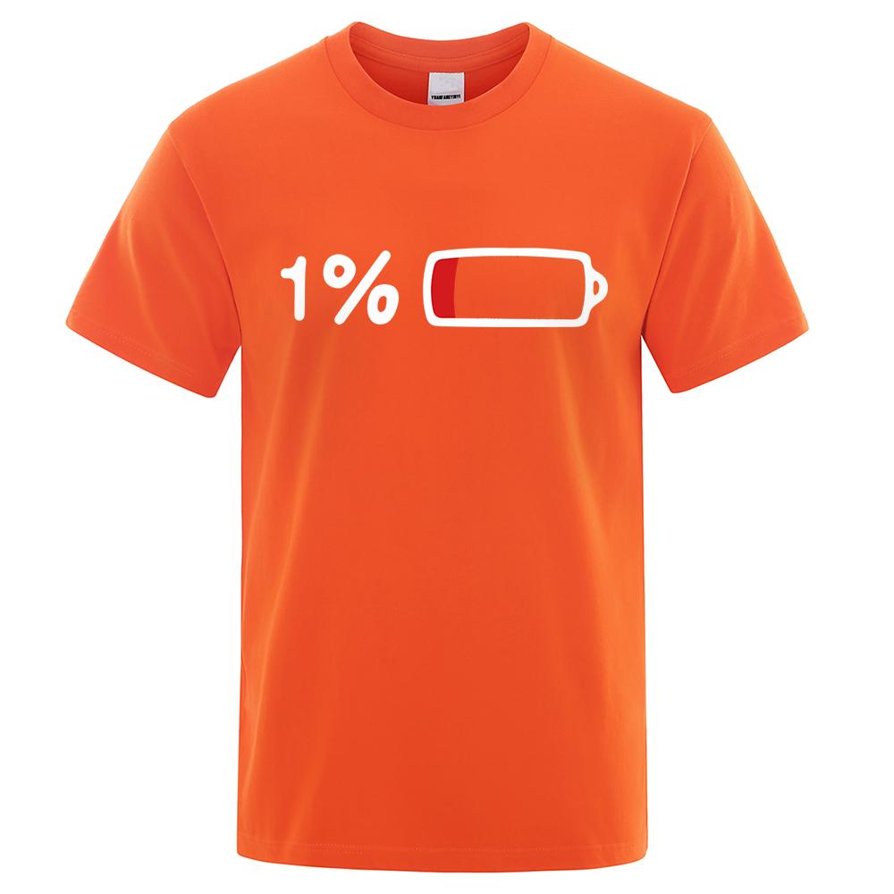 The Last 1% Of Electricity Print T-Shirt Street Breathable Tshirt Fashion Loose Tees Cotton Oversized Street Clothes Men Women