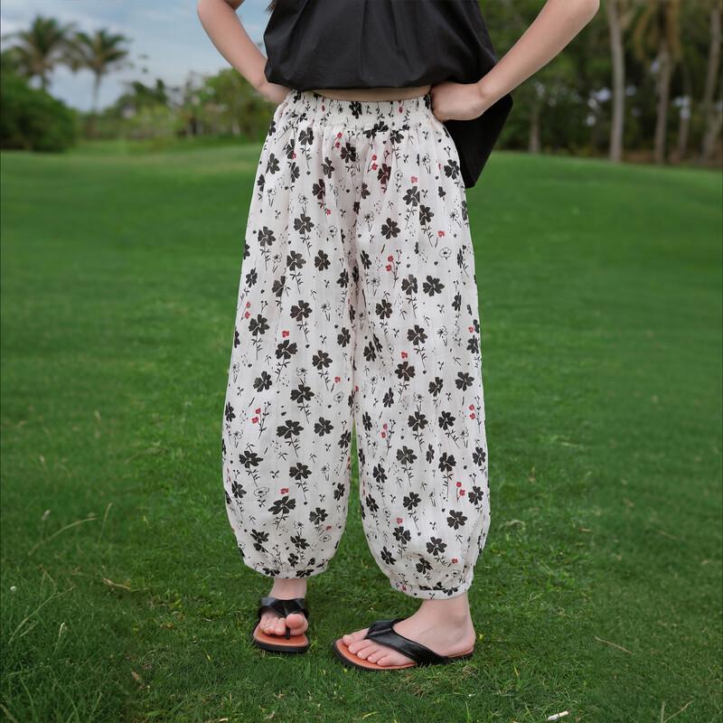 Girls' Summer Anti-Mosquito Cuffed Casual Pants
