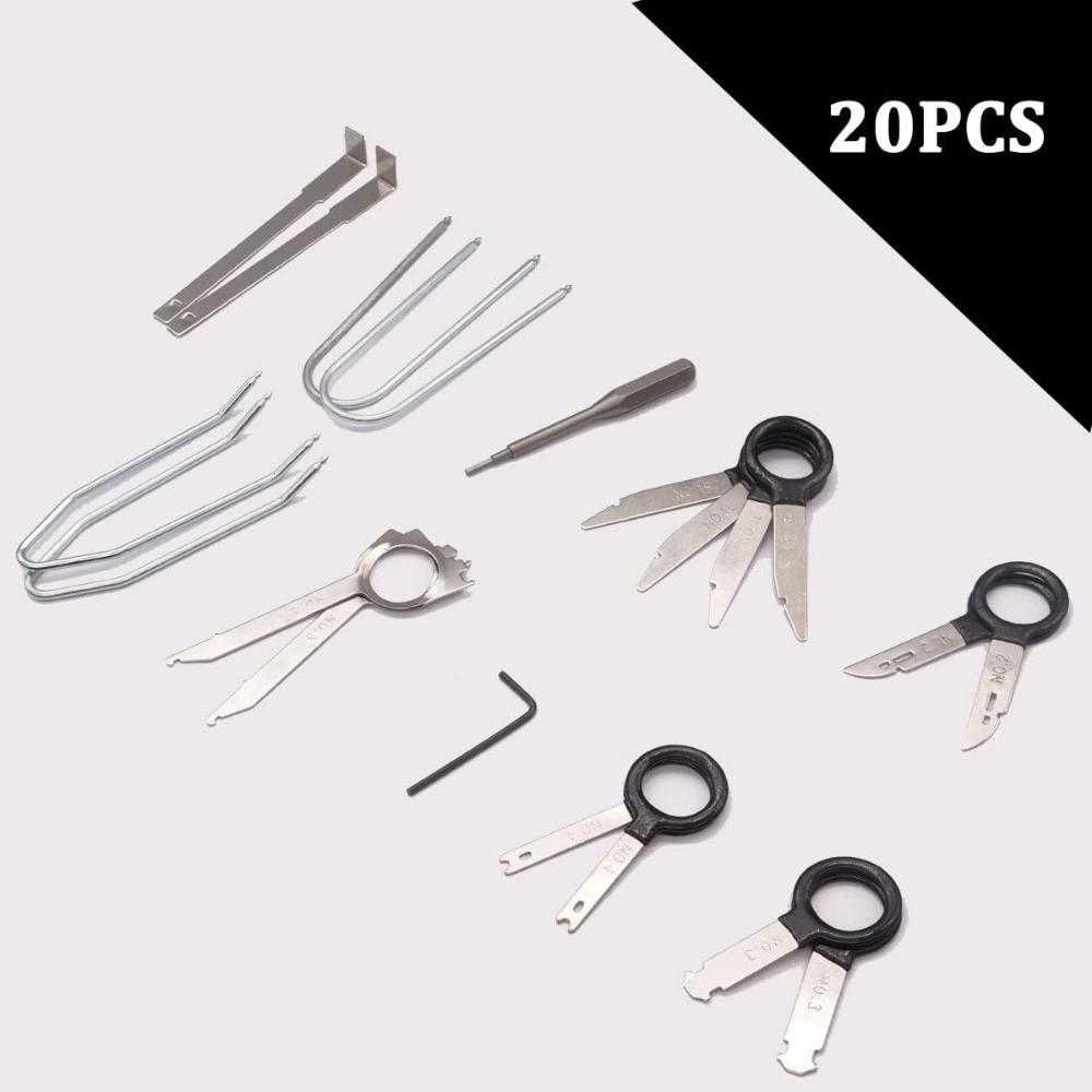 20PCS Blue Removal Pry Tool Kit Red Radio Removal Tool Radio Removal Tool Key  For Truck