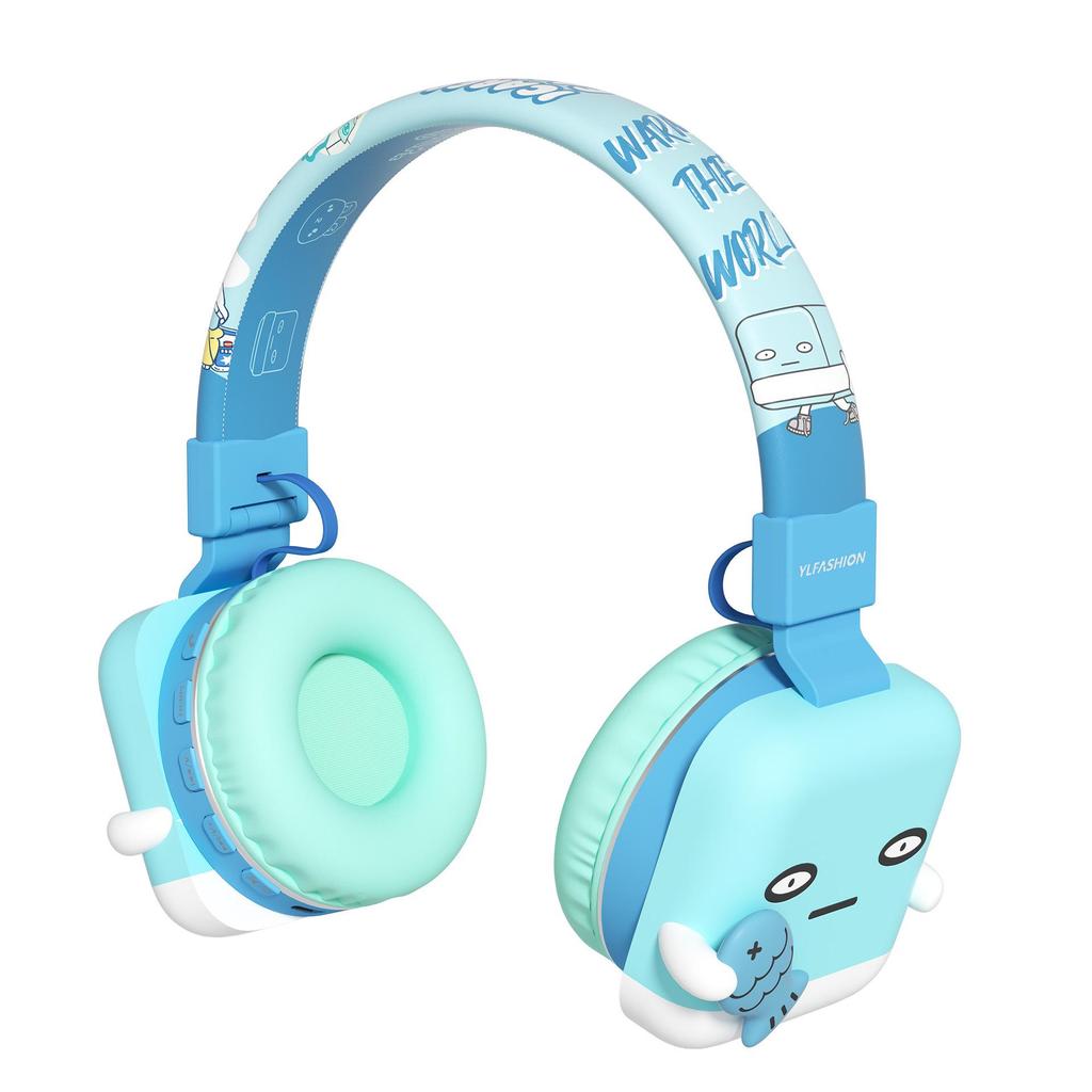 Bluetooth Over-Ear dětská sluchátka - Roztomilá, Bezdrátová, Dlouhá výdrž baterie, Pro hraní her & E-sport