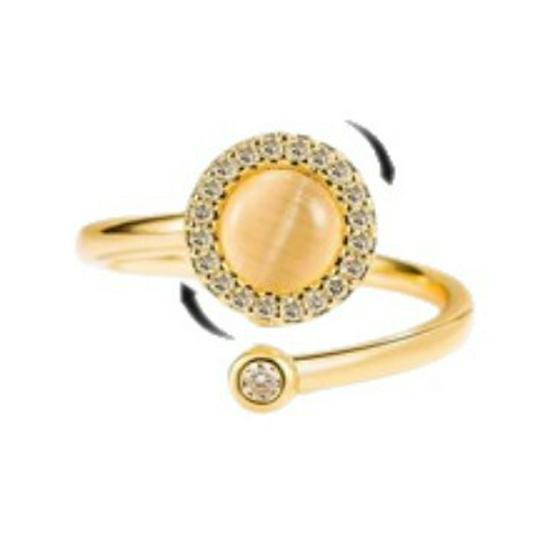 Korean Fashion Cat's Eye Stone Open Ring for Women - High-End, Trendy Index Finger Ring