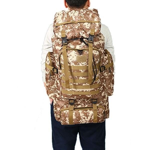 80L Camo Backpack Military Hiking Bag Army Rucksack Waterproof Travel Backpacks(6 Color)