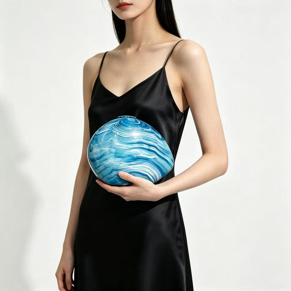 Bag Women'S Bag Oval Acrylic Bag Shell Bag Goose Egg Box Bag Dinner Bag Crossbody Bag Women'S