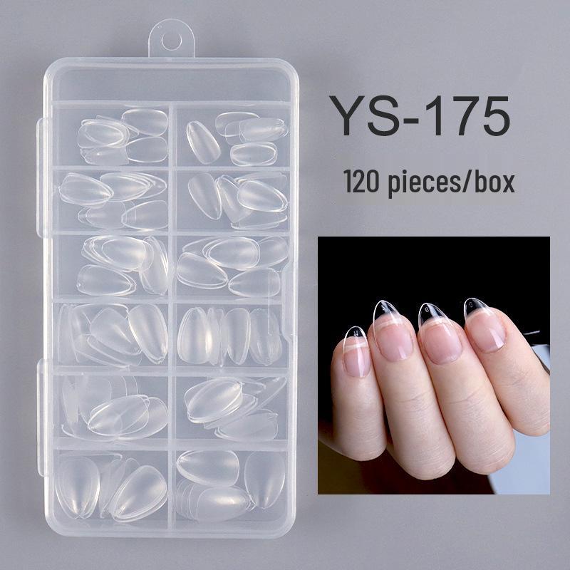Semi-Frosted Extra Short Almond Seamless Nail Tips, 120 Pieces, Includes Carving and Grinding Options