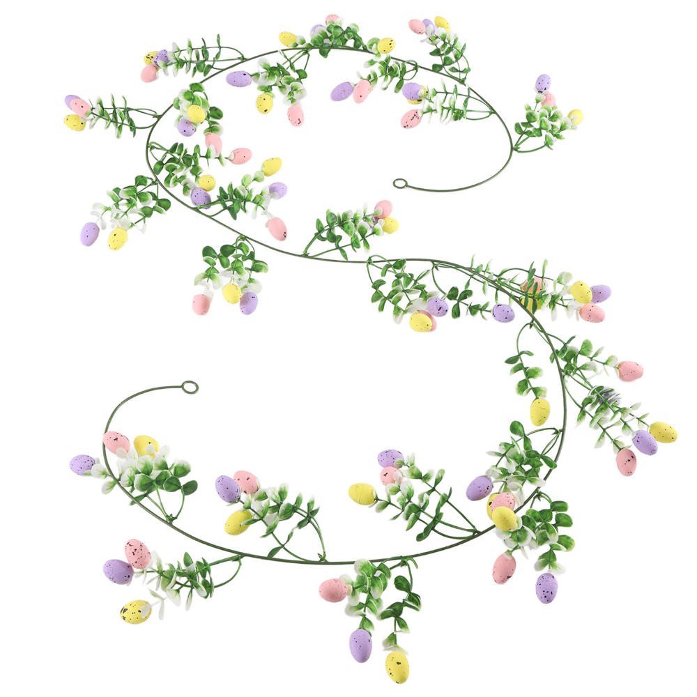 Festival Garland Colorful Easter Egg Wreath Colorful Vine Decoration Decorative Holiday Hanging Ornament For Wedding Decor Door