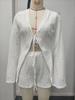 2026 European Summer Women's Solid Color Tie-Up Top and Shorts Set