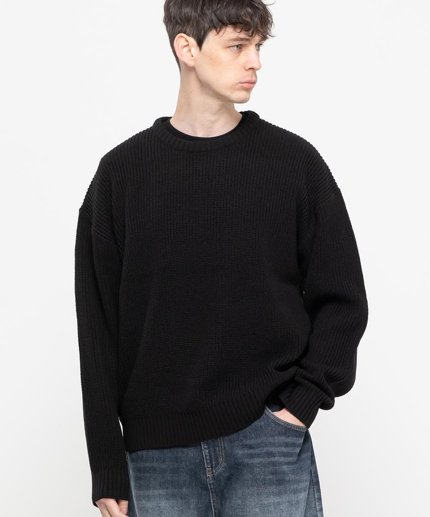 CHAMBROS Round Neck Hazzi Oversized Knit [Black]
